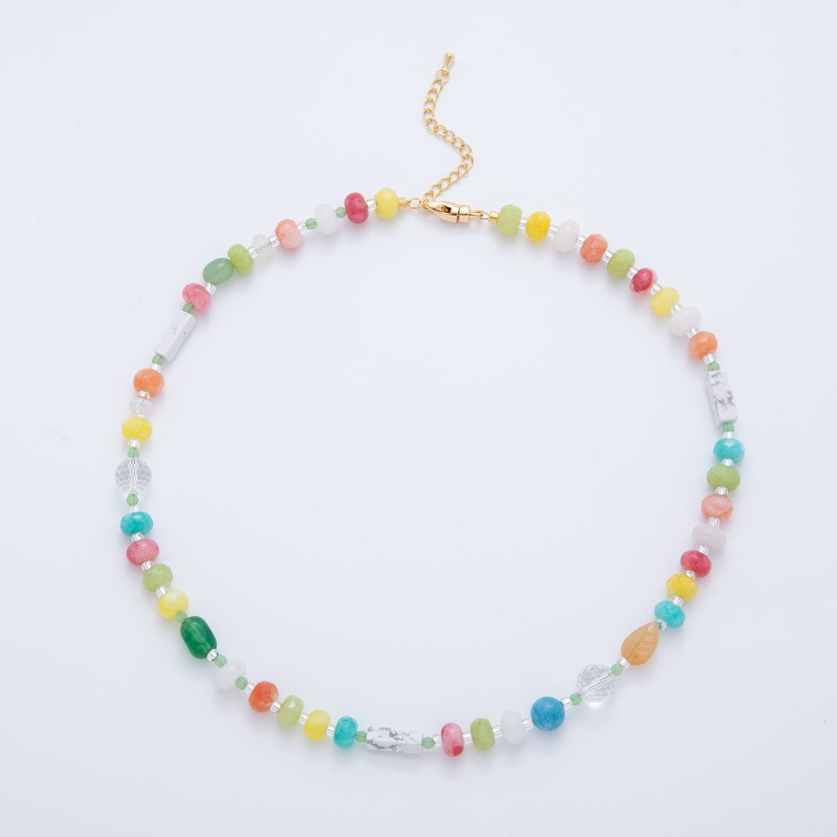 Splashed Earth & Sky Rondelle Beaded Necklace