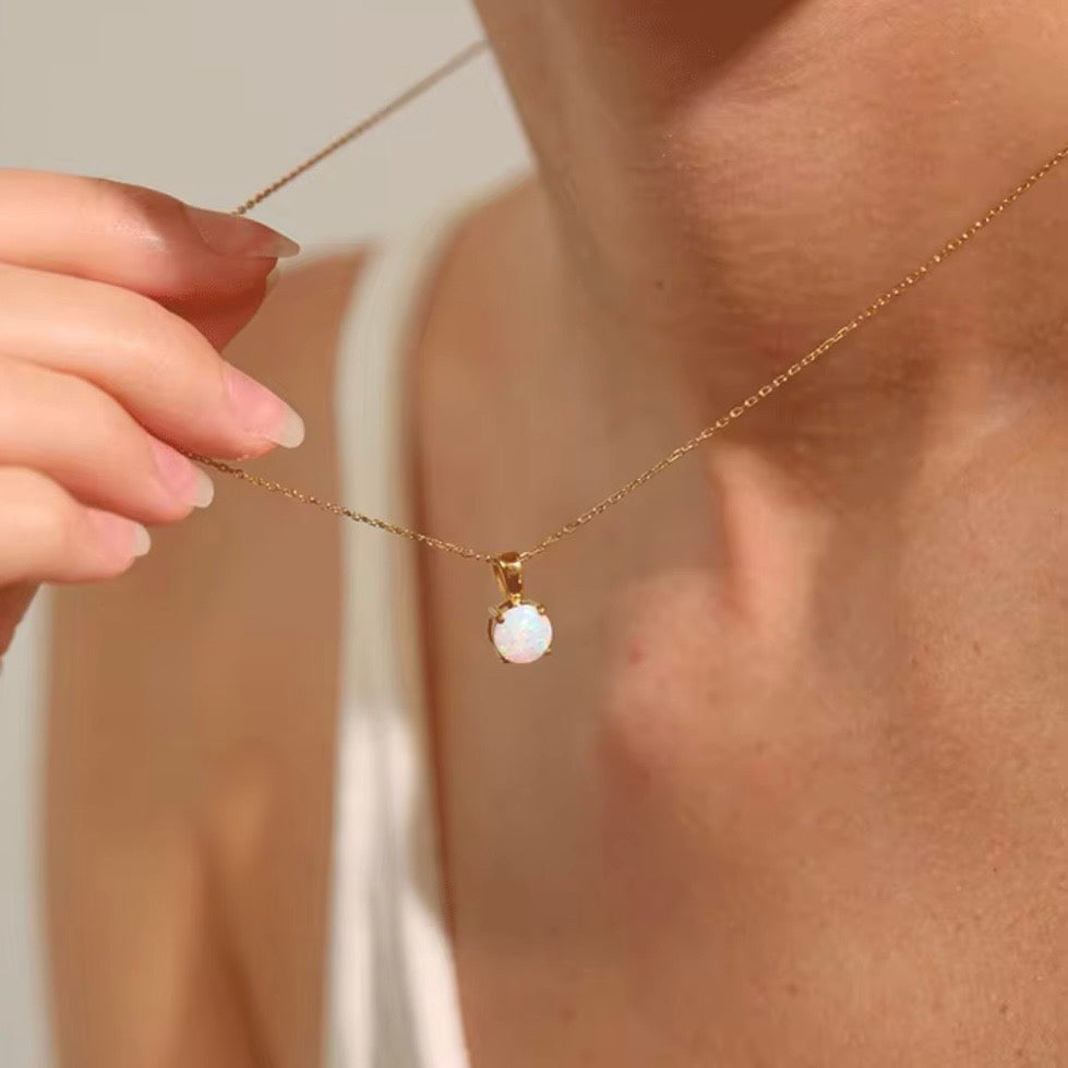 Round Opal Stone Pendant