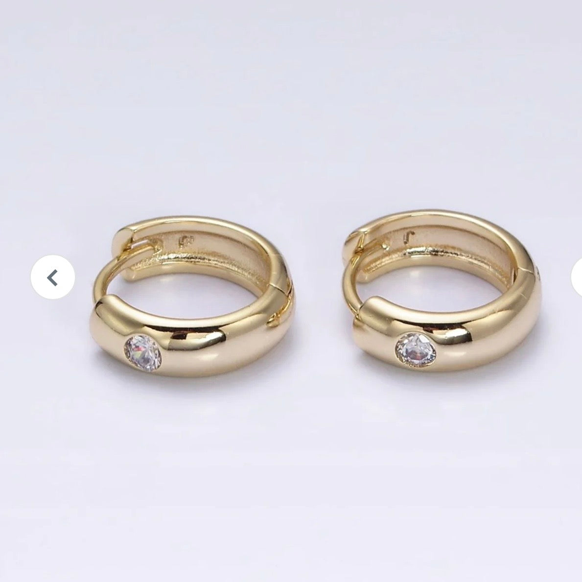 CZ Dotted Huggie Earrings