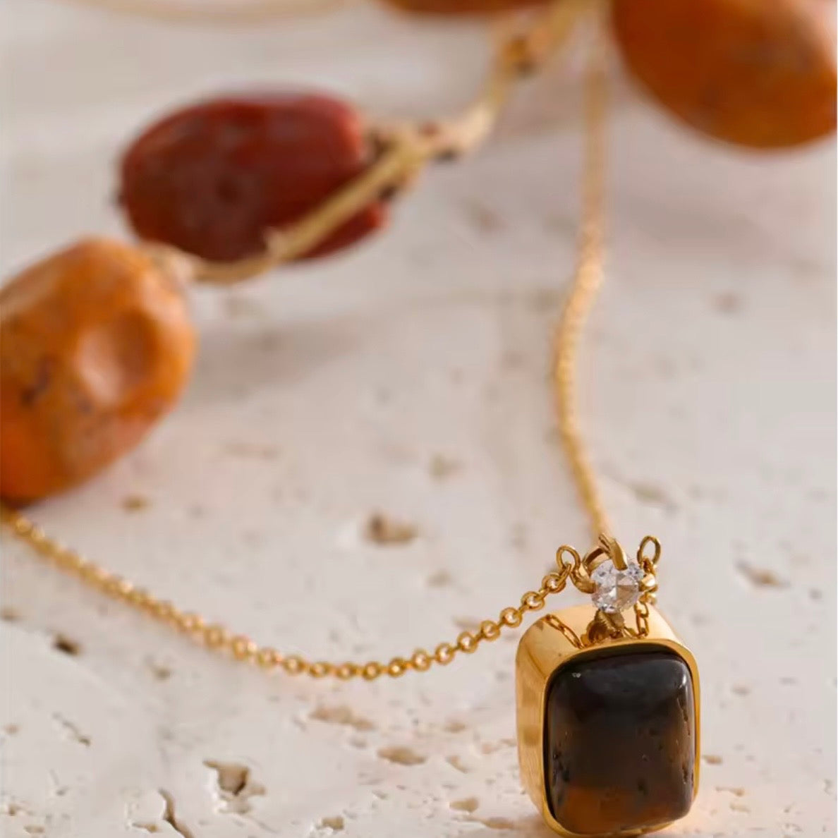 Natural Tiger Stone Pendant