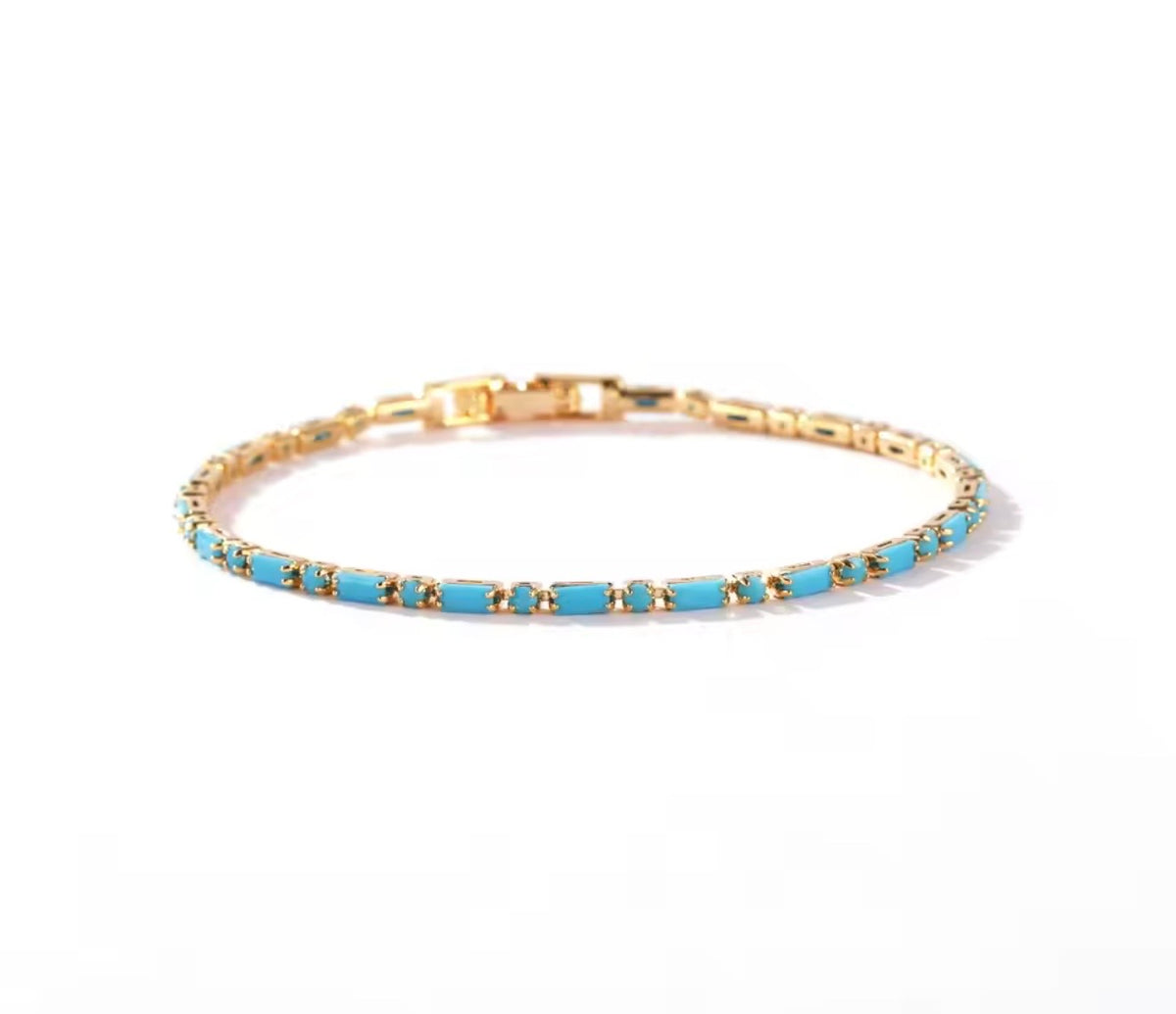 Blue Turquoise Tennis Bracelet