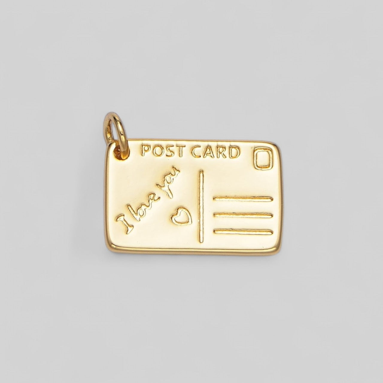 "I Love You" Script Post Card Charm