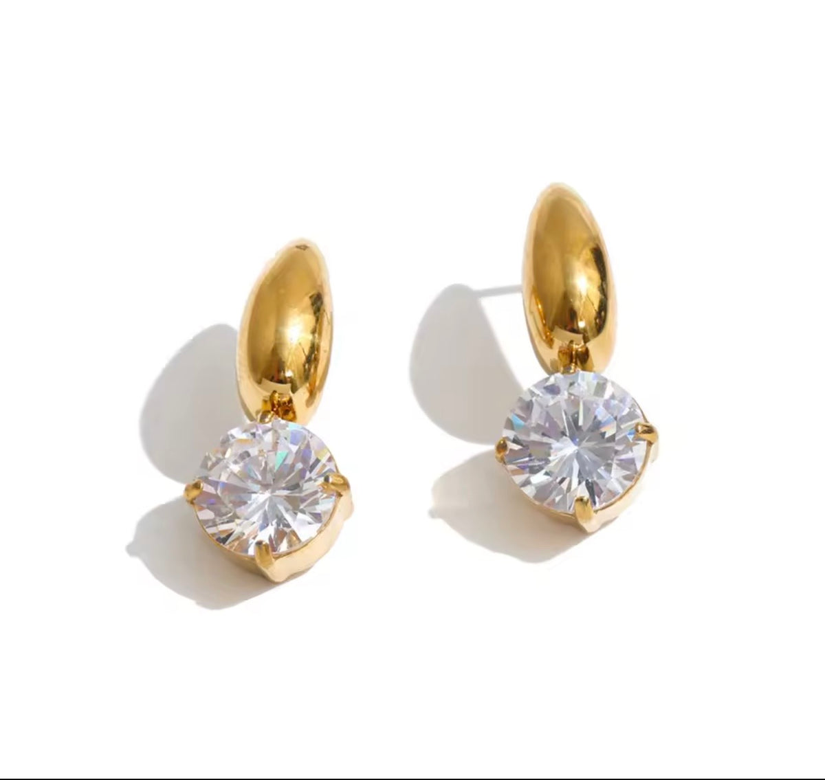 Zirconia Round Stud Earrings