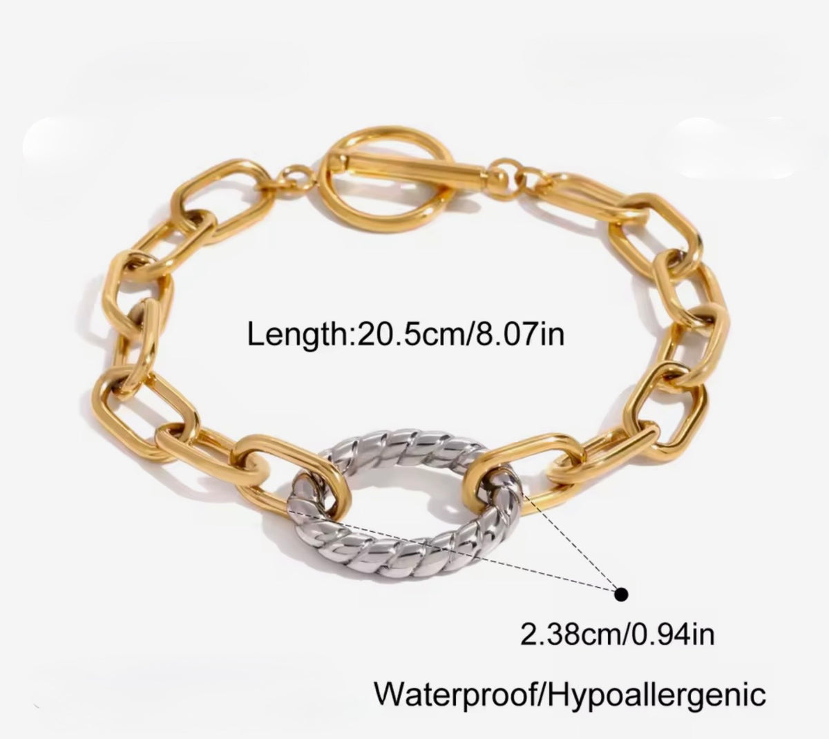Two-Tone Twist Link Bracelet
