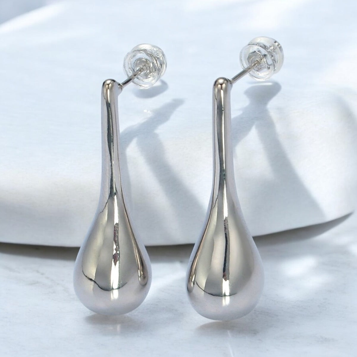 Teardrop Drip Dome Stud Earrings