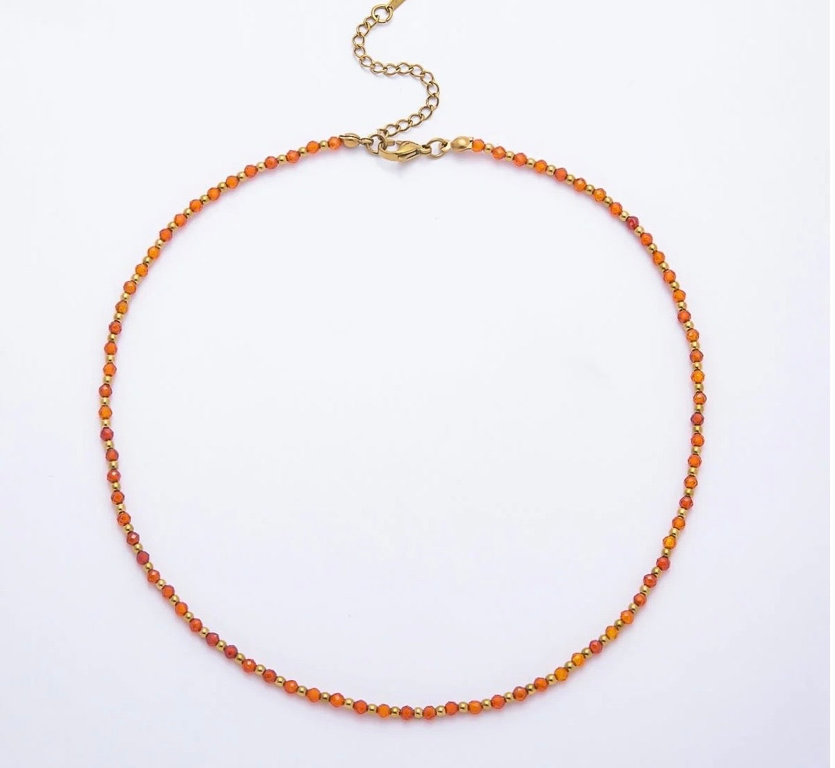 Handmade Red Carnelian Gemstone Necklace