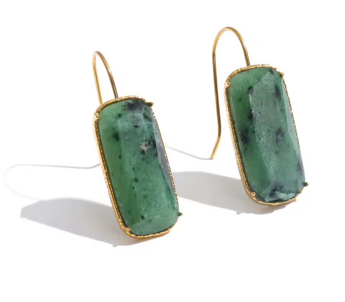 Lapis Tiger Rectangular Earrings