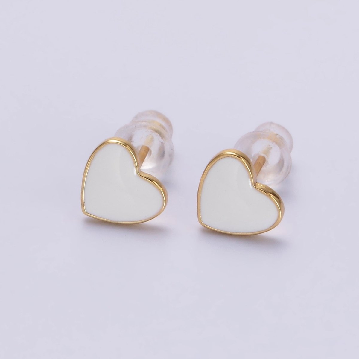 Enamel Heart Stud Earrings