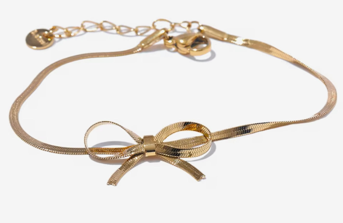 Snake Chain Bowknot Necklace or Bracelet