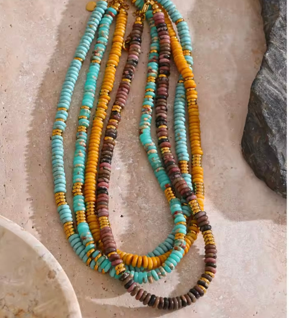 Colorful Natural Handmade Beaded Necklace