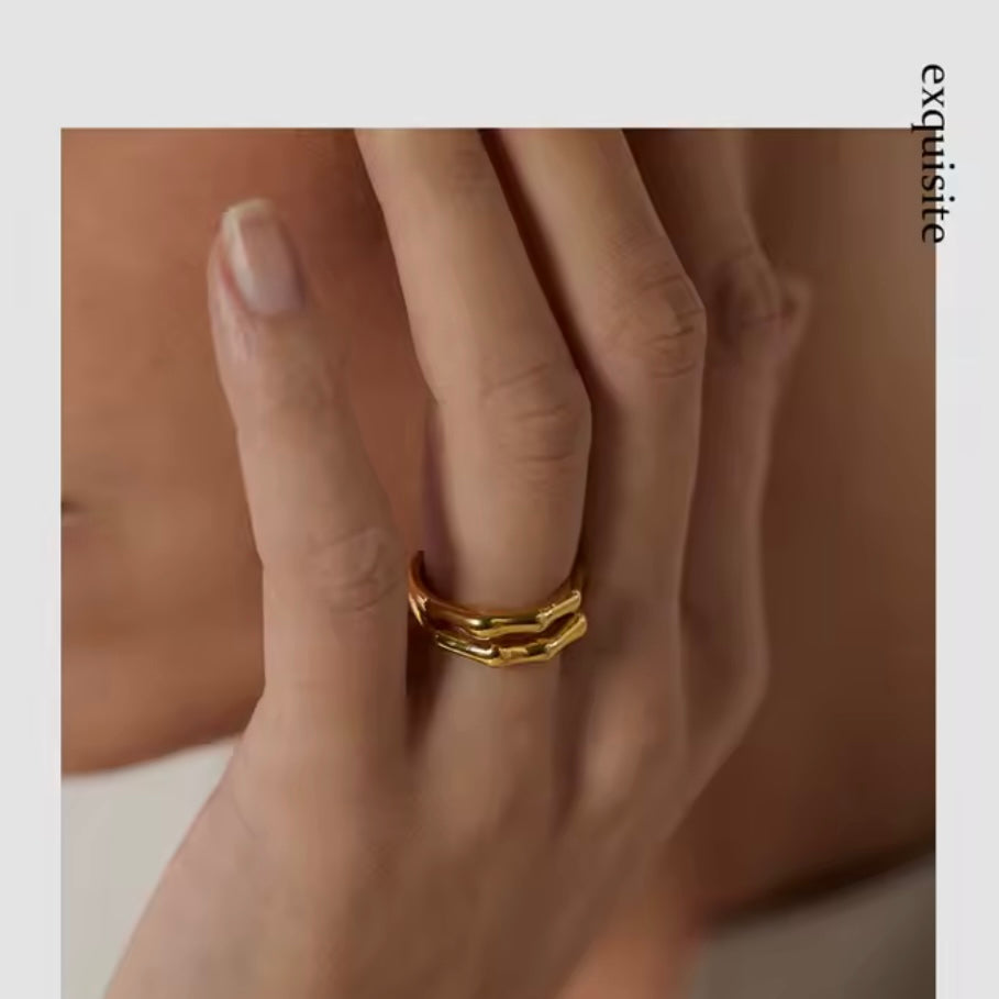 Gold Open Textured Ring