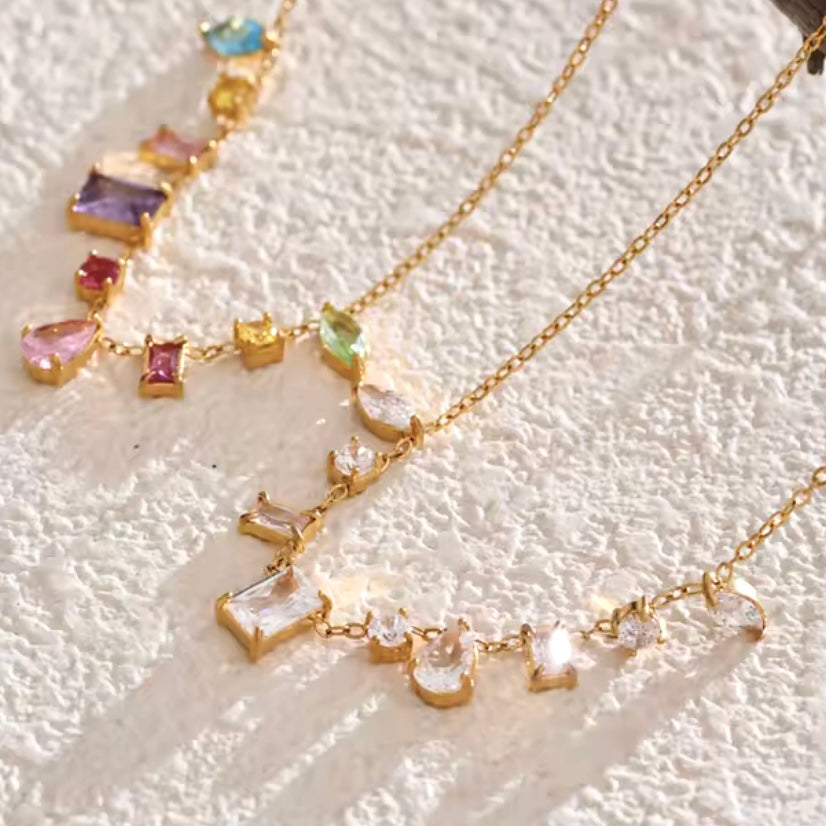 Colorful Delicate Cubic Zirconia Pendant