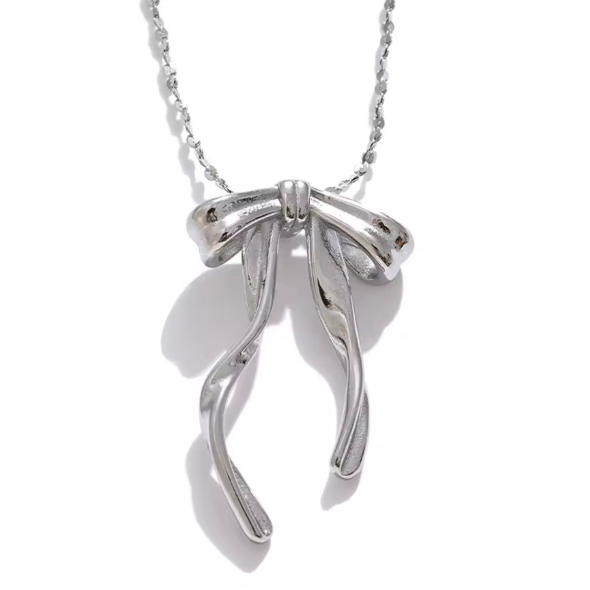 Stainless Steel Bow Knot Necklace