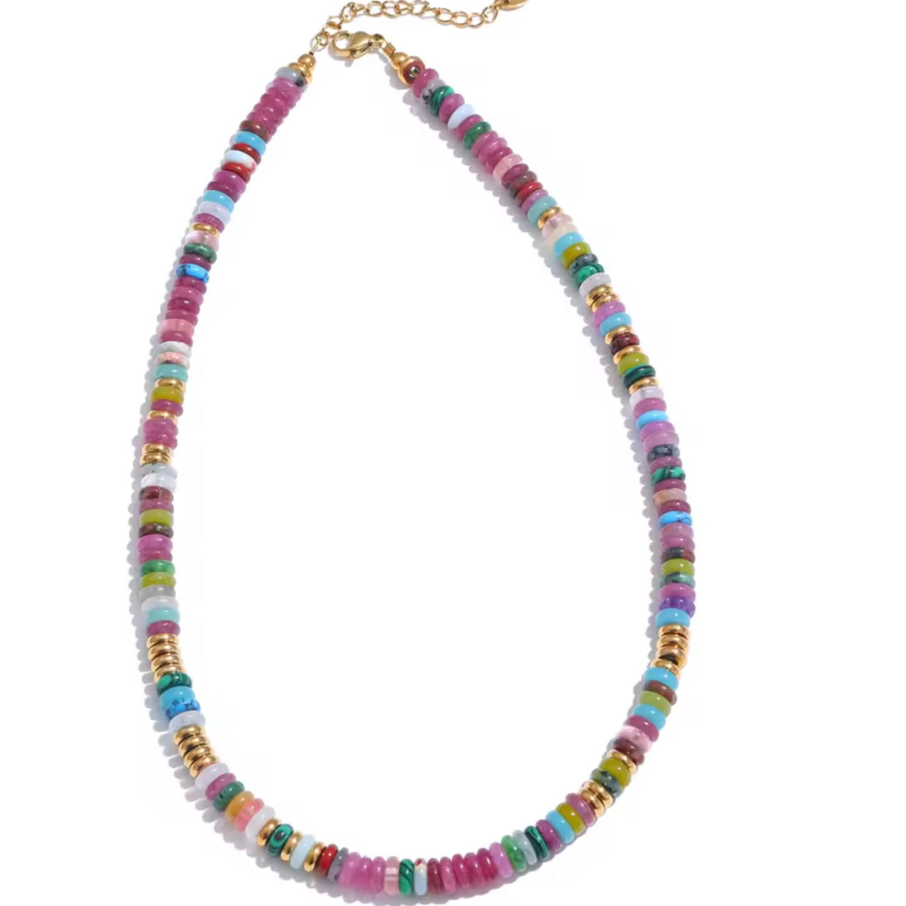 Colorful Natural Handmade Beaded Necklace