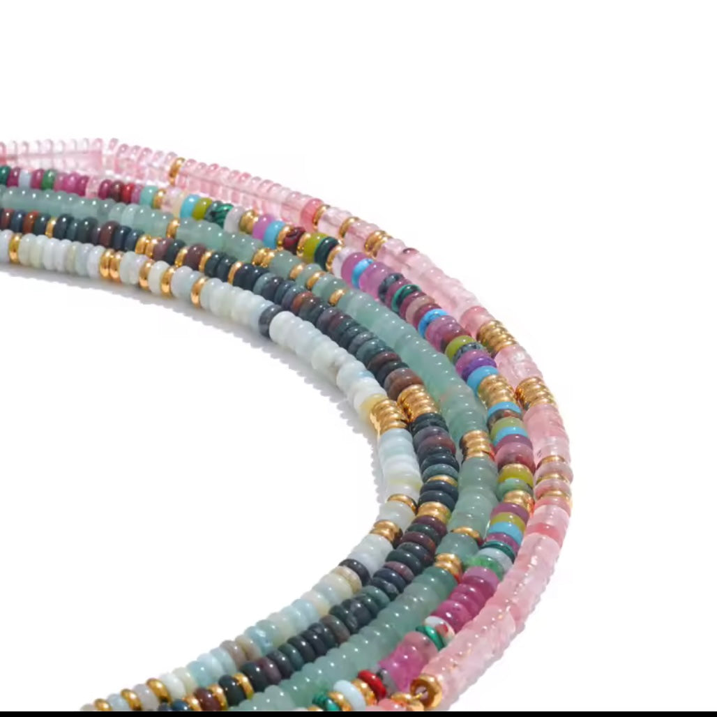 Colorful Natural Handmade Beaded Necklace