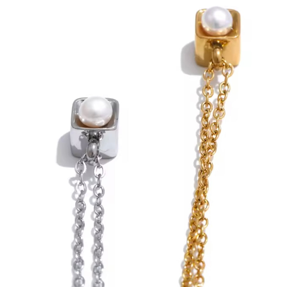 Natural Pearl Square Pendant