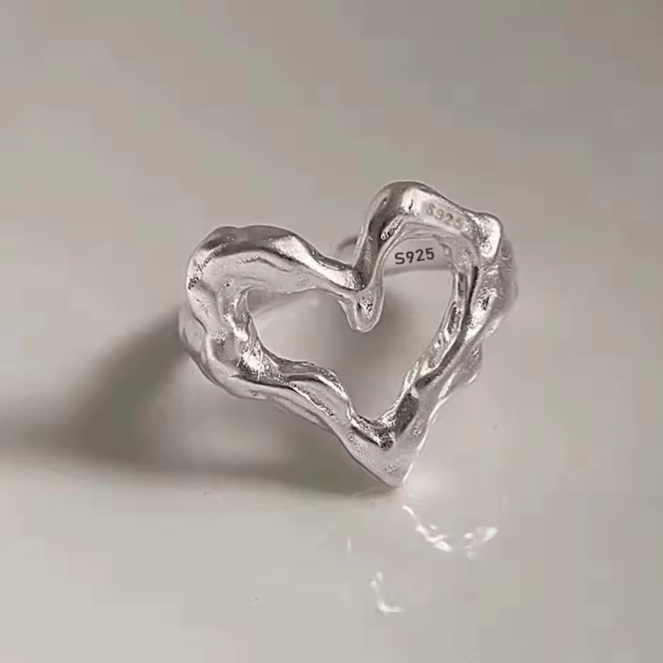 Wicked Open Heart Silver Ring