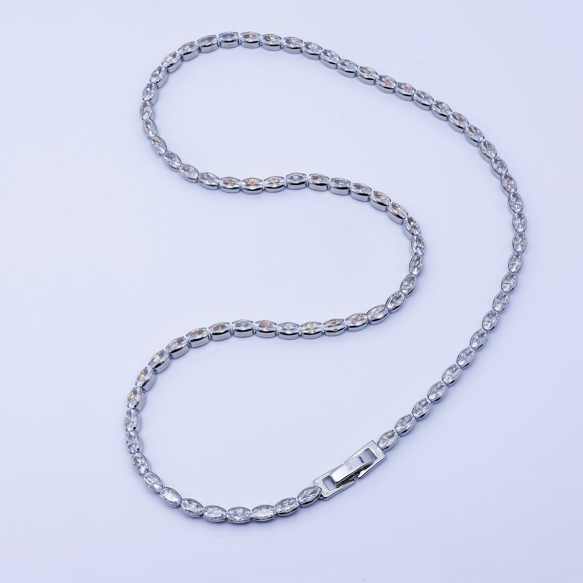 Clear CZ Oval Tennis Chain