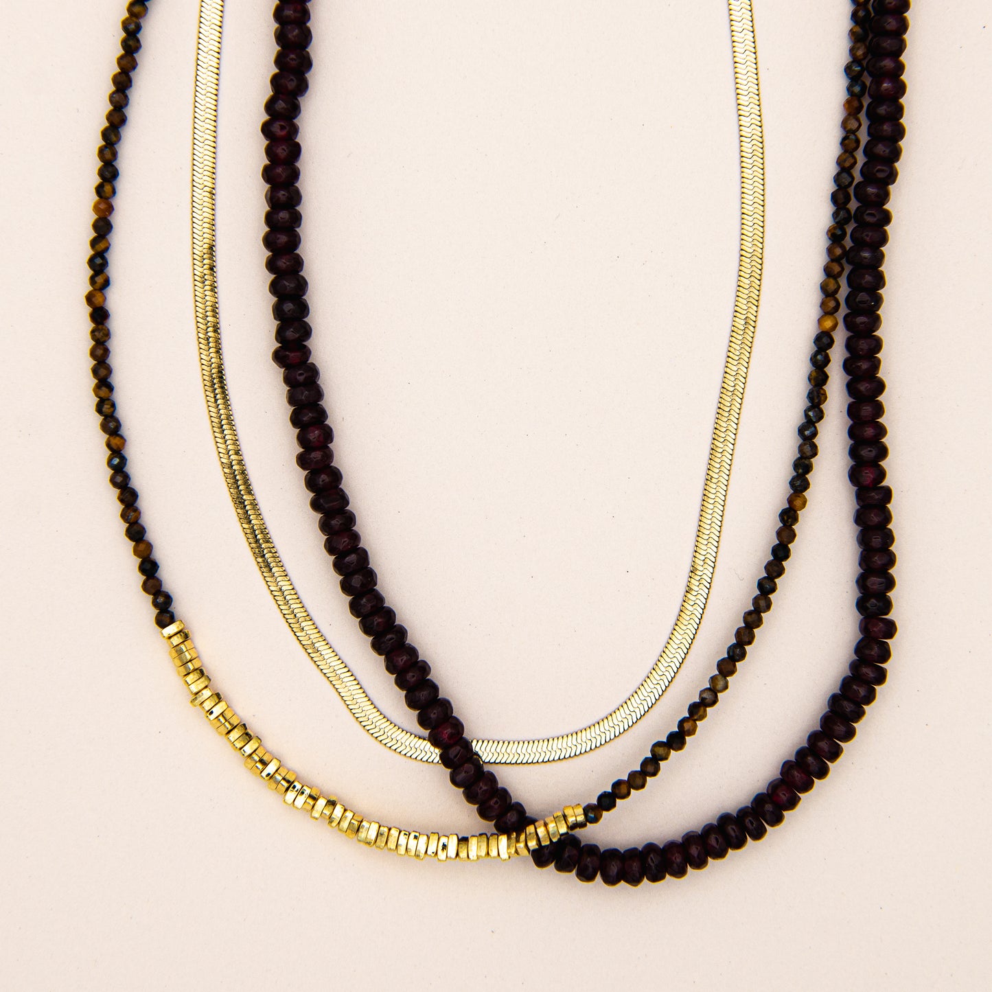 Tiger Eye Gemstone Beaded Necklace
