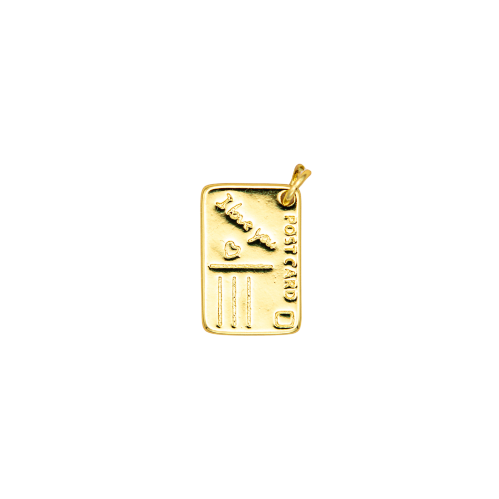 "I Love You" Script Post Card Charm