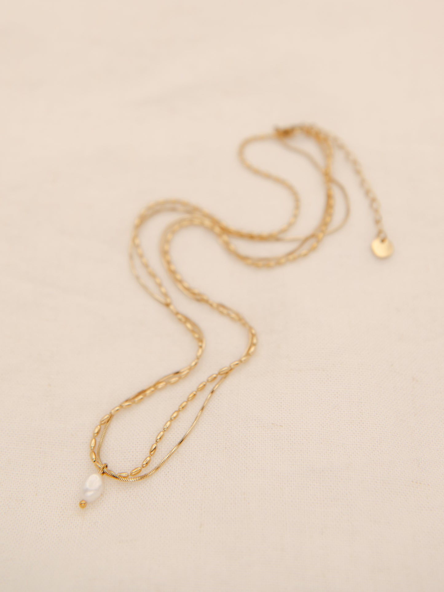 Luna Double Layer Chain with Freshwater Pearl