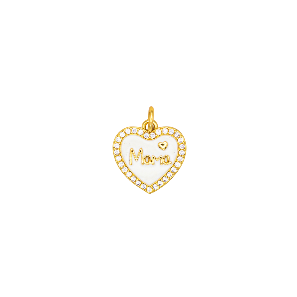 White Enamel Mama Heart