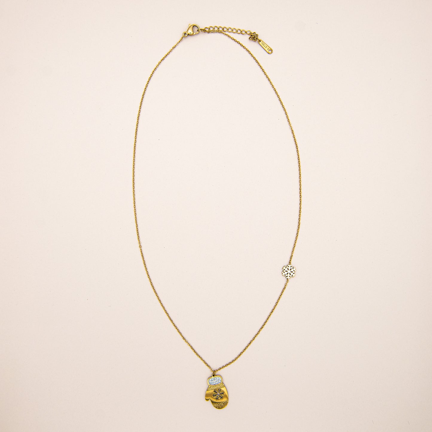 Mitten and Snowflake Necklace