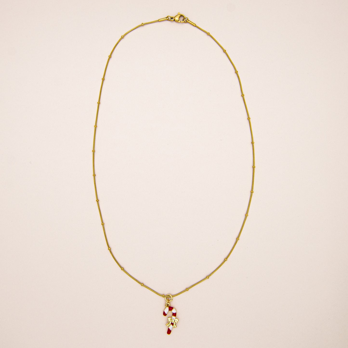 Candy Cane Bow Necklace