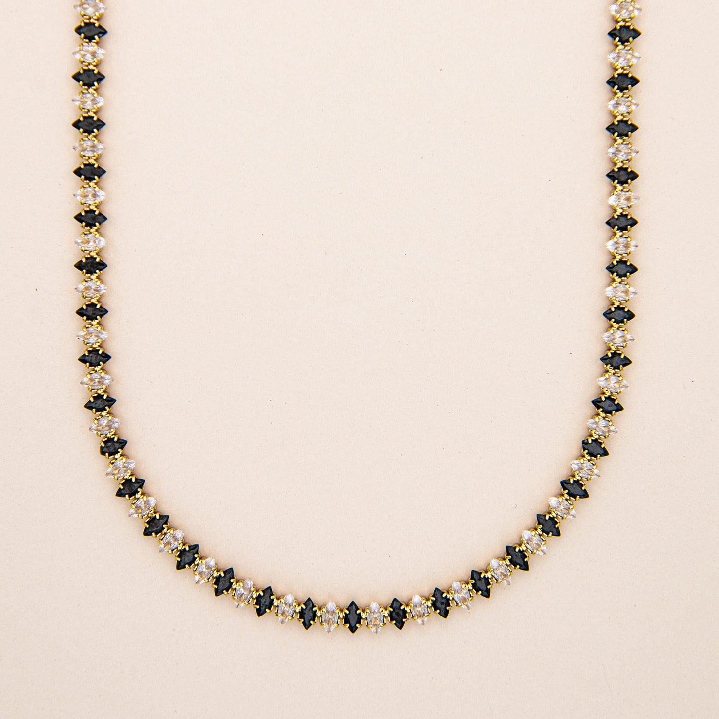 Black Checkered Marquise CZ Tennis Chain