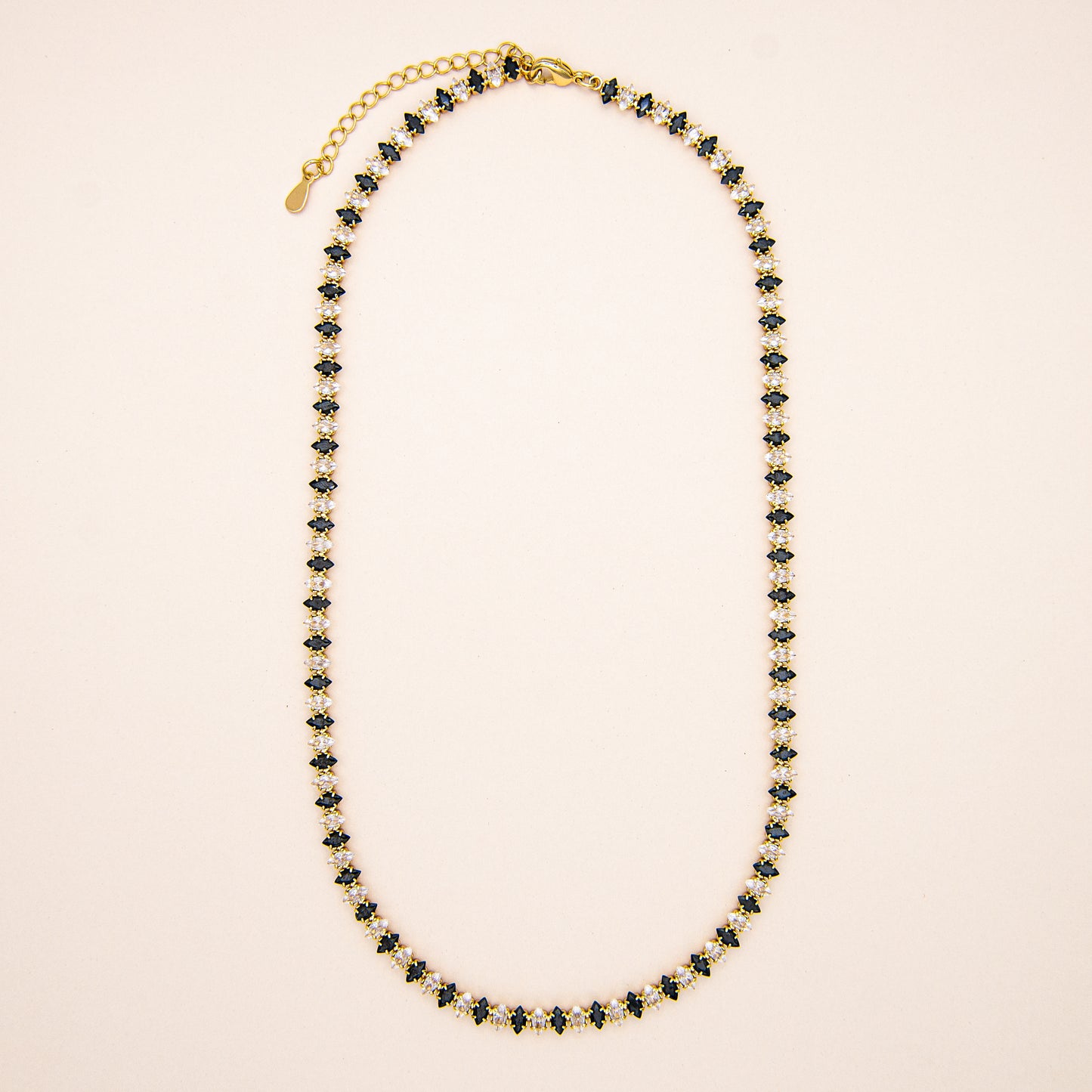 Black Checkered Marquise CZ Tennis Chain