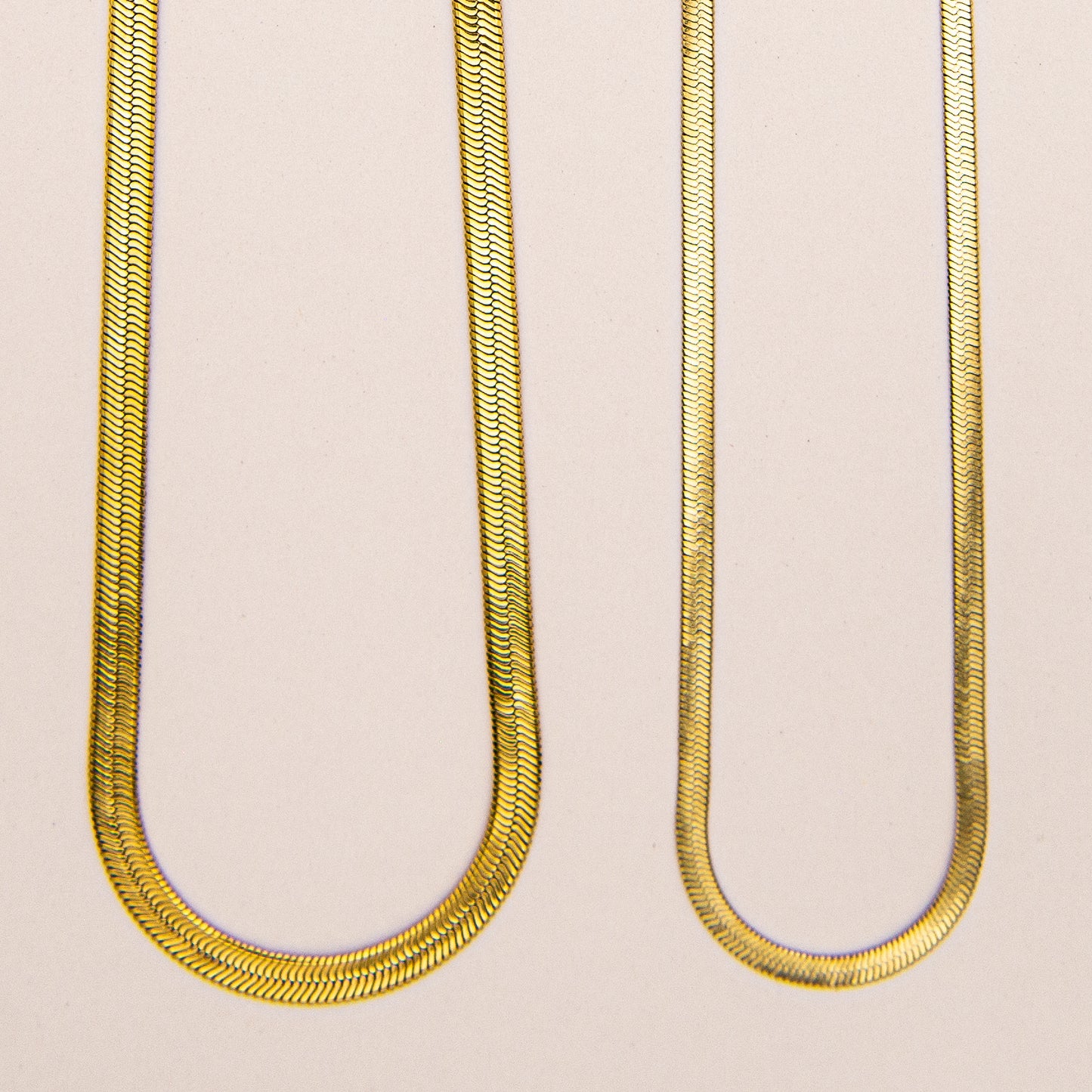 Herringbone Flat Snake Chain Necklace