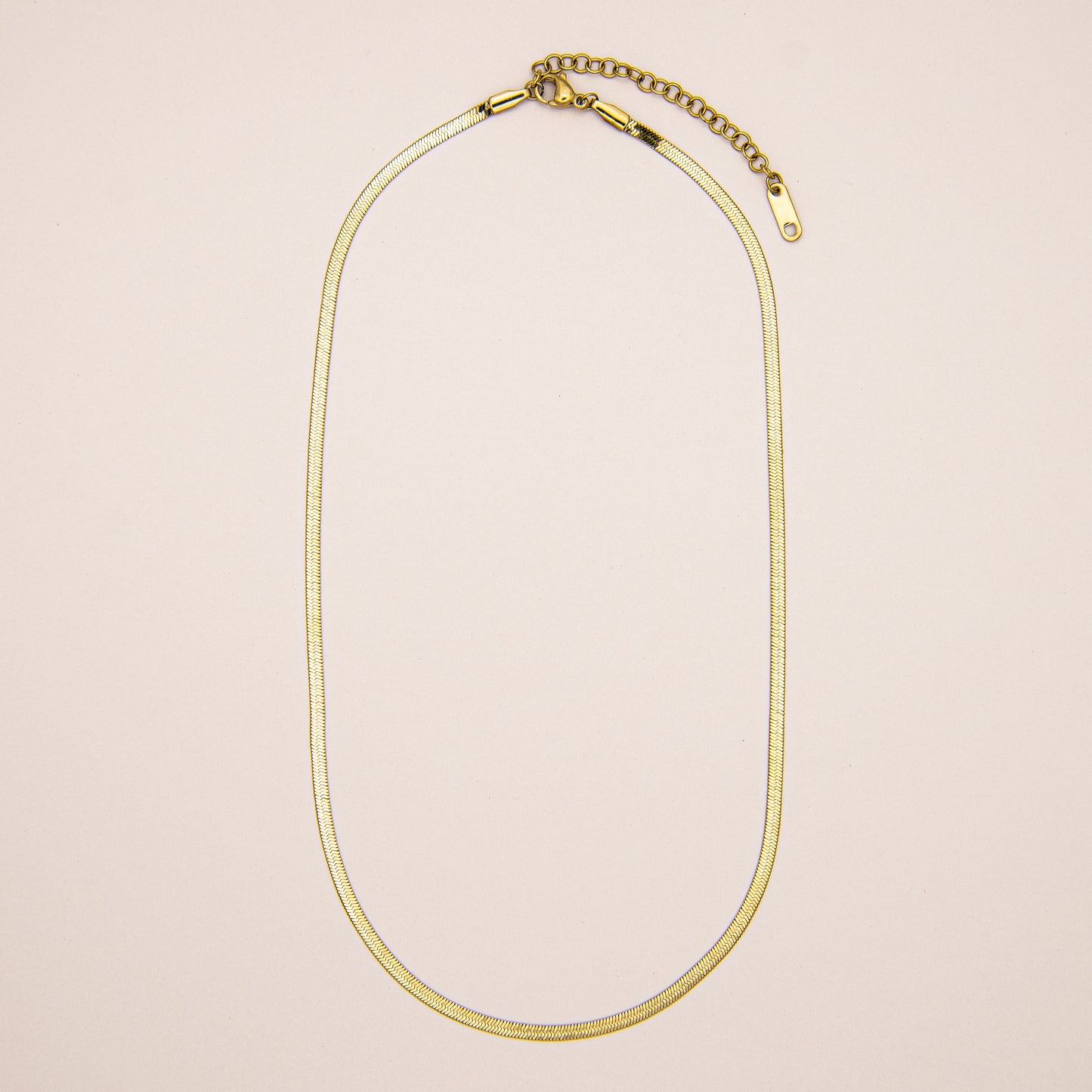 Herringbone Flat Snake Chain Necklace