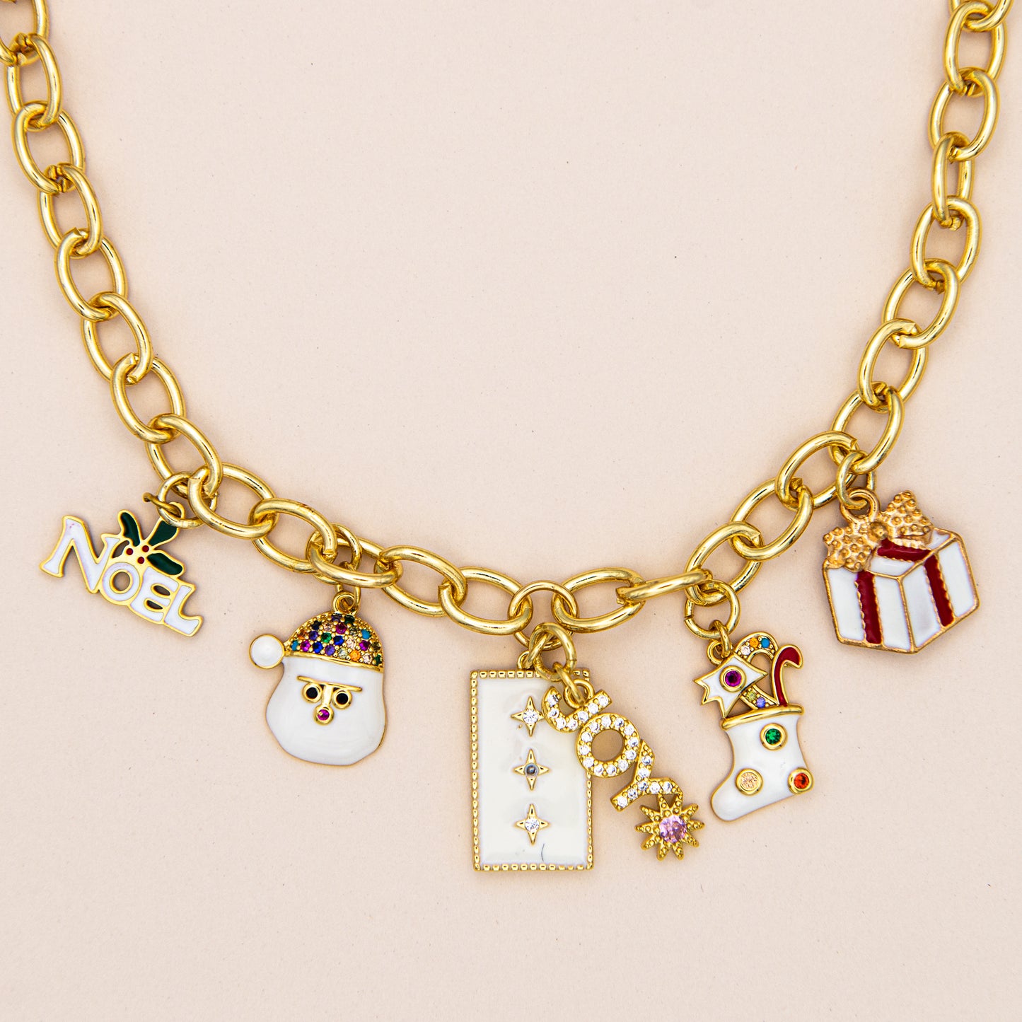 White Christmas Elegance Charm Necklace