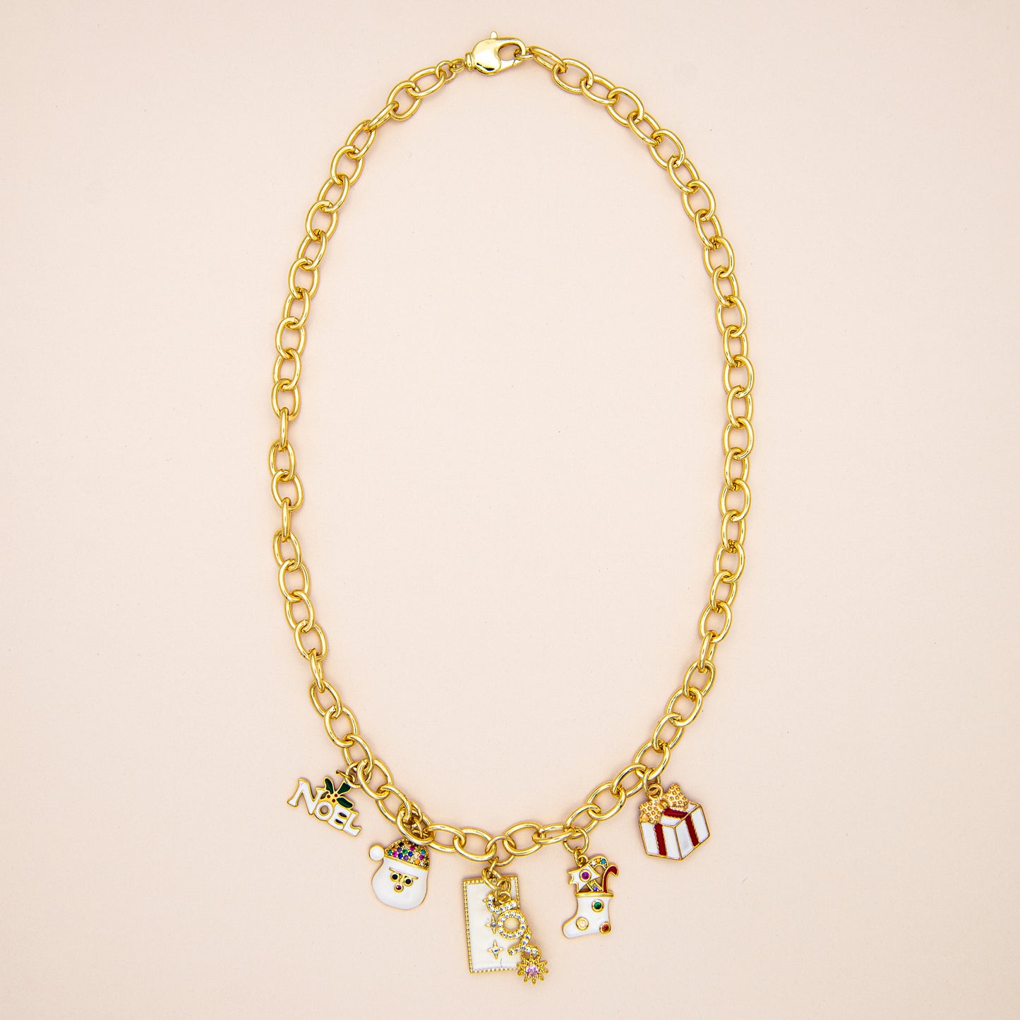 White Christmas Elegance Charm Necklace