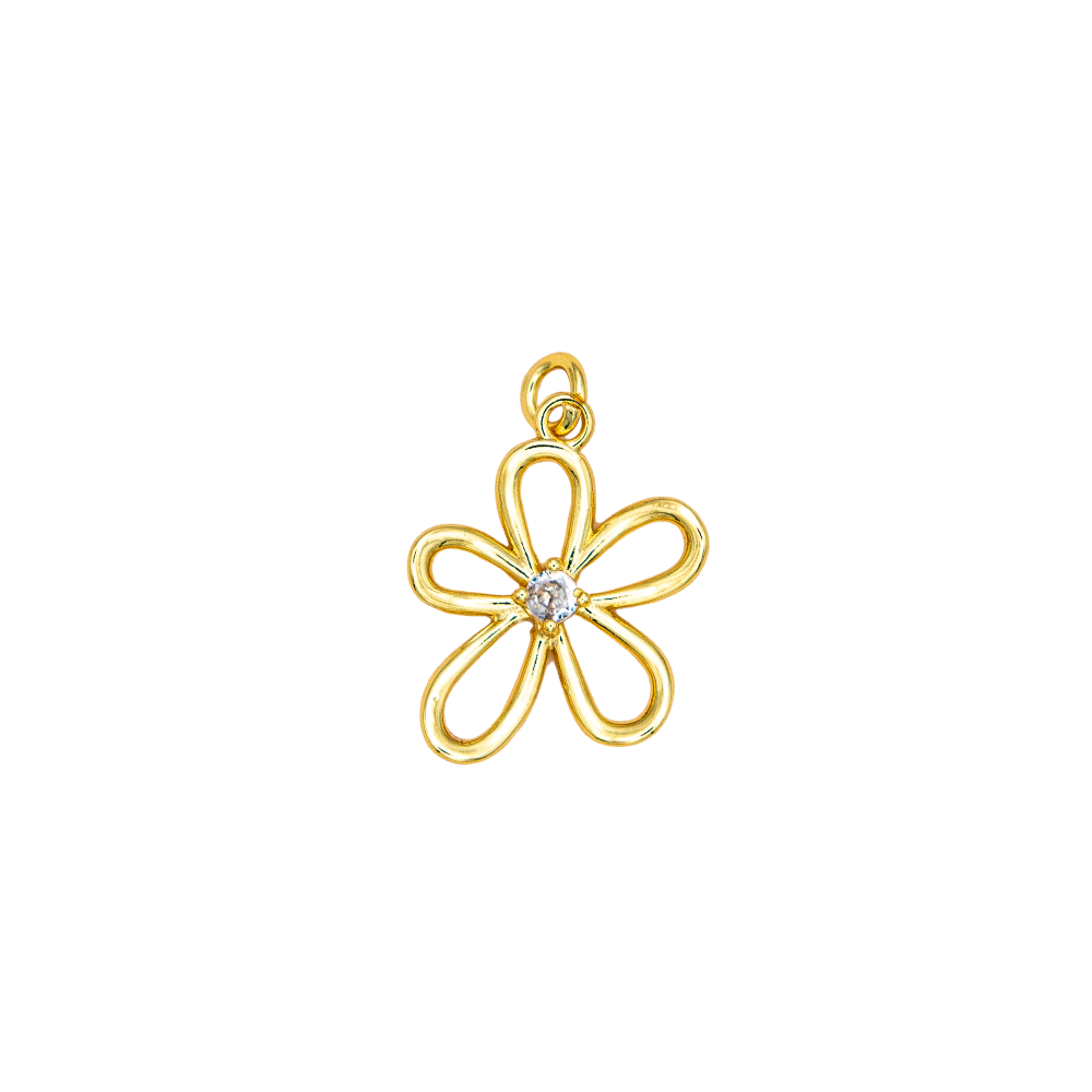 CZ Open Flower Charm