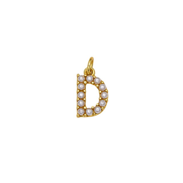 Mini Pearl Initial Charm