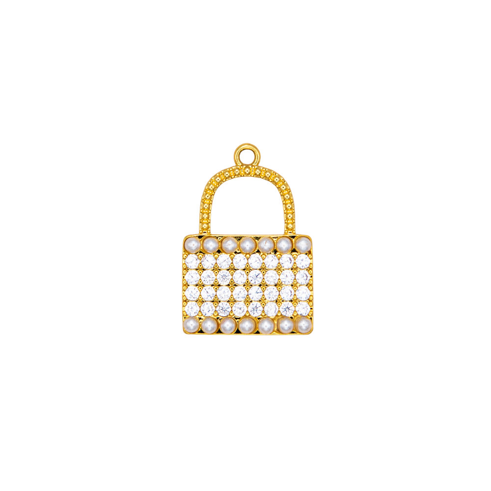 Paved CZ Pearl Padlock