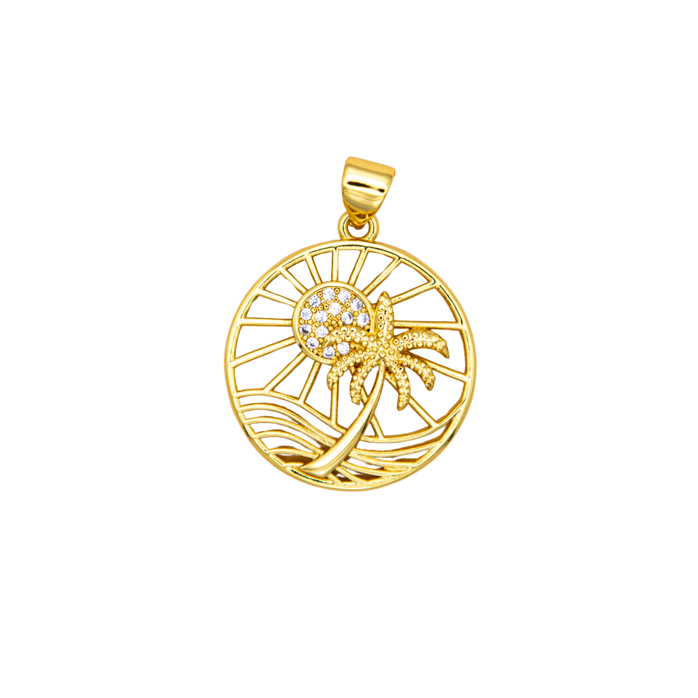 CZ Sunny Round Beach Charm
