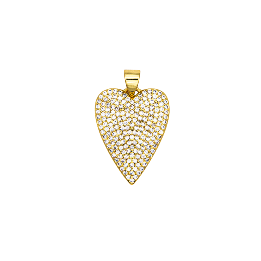 Pave Heart Pendant or Charm