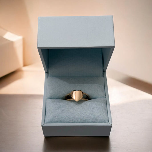 Curb Heart Gold Ring