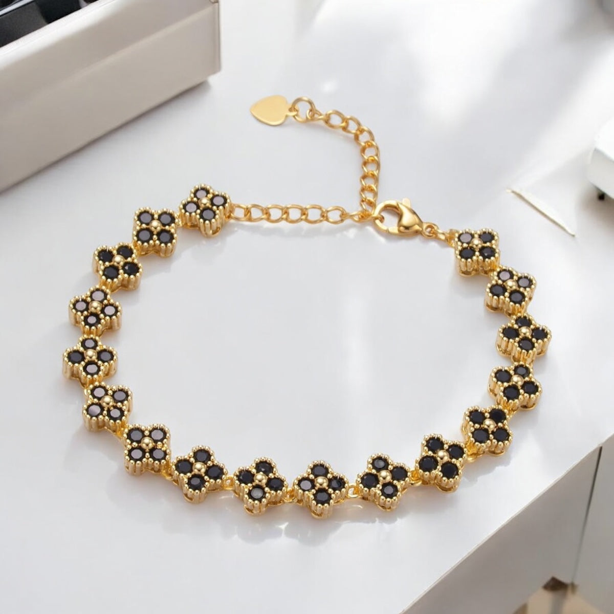 Clover Tennis Necklace, or Bracelet
