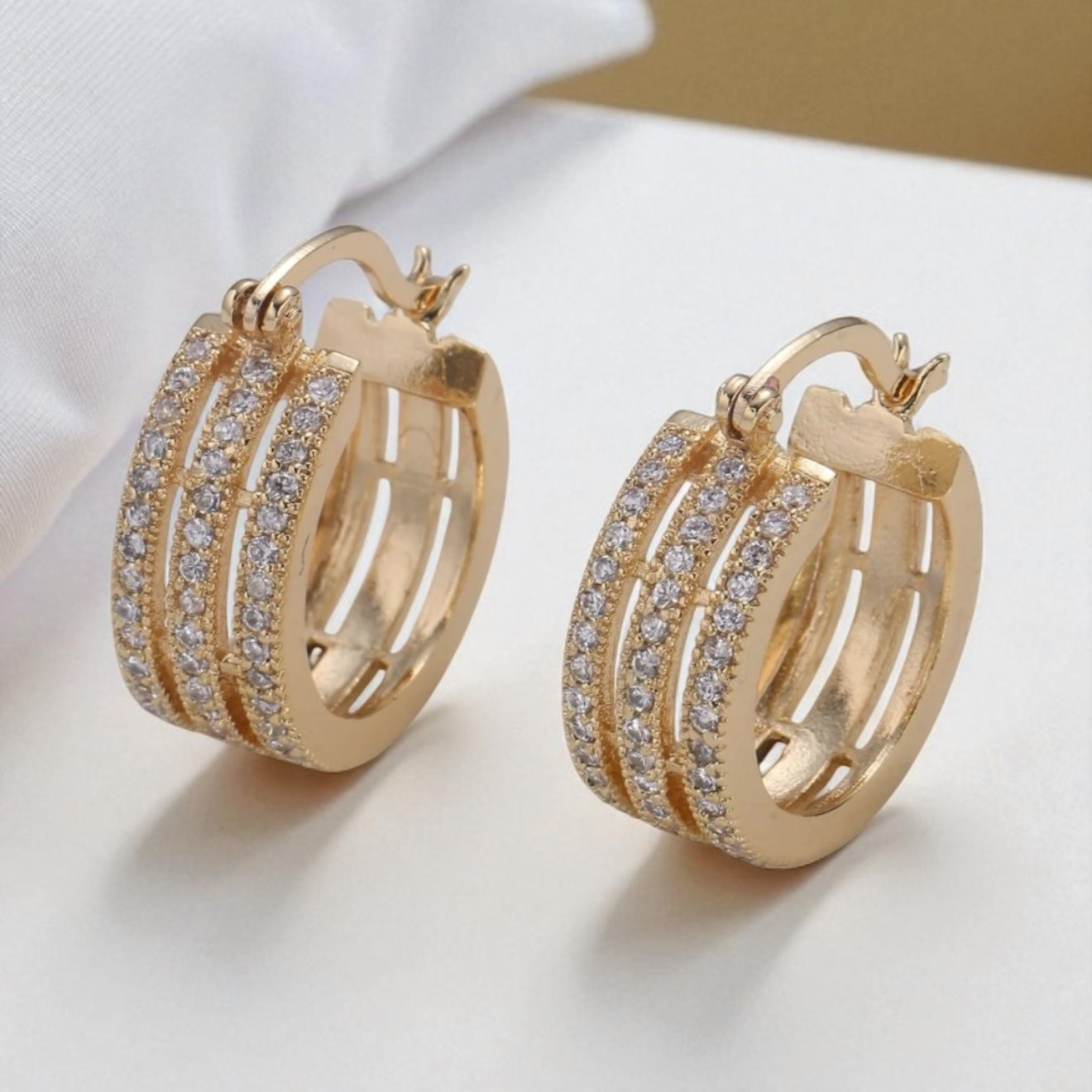 Triple Layer Huggie Earrings