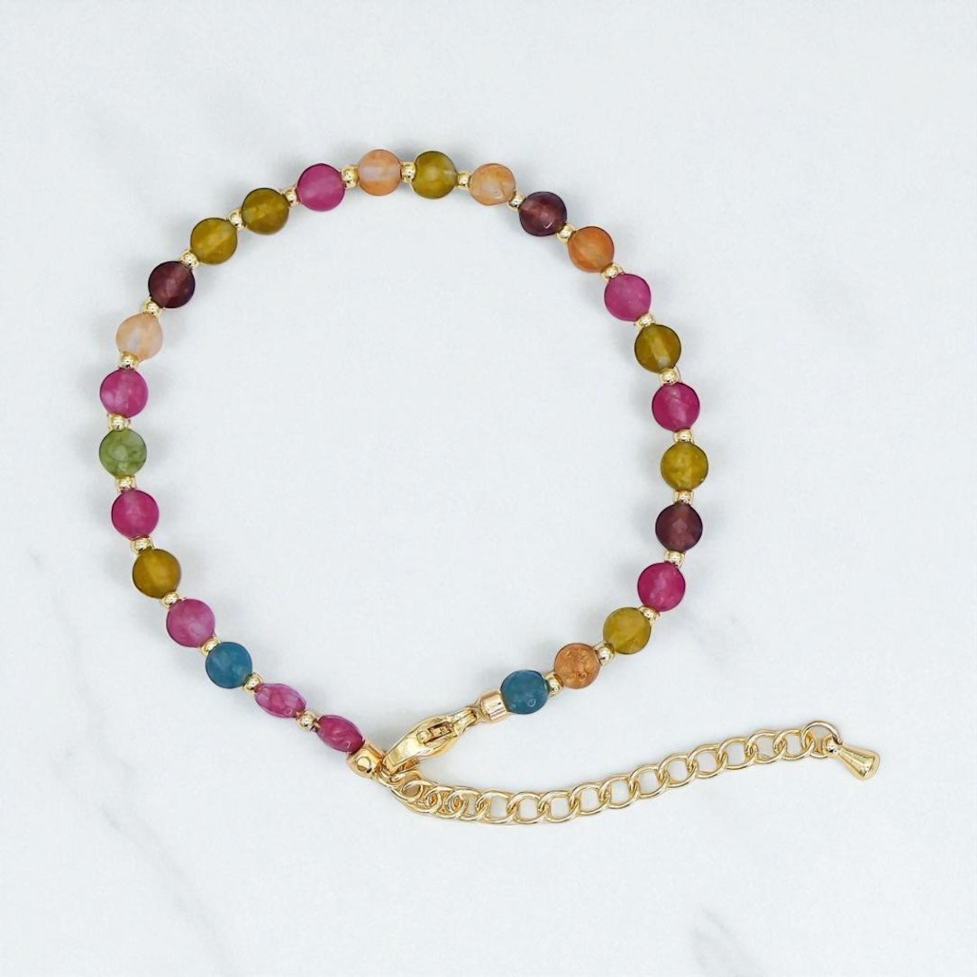 Multicolor Gemstone Round Bracelet
