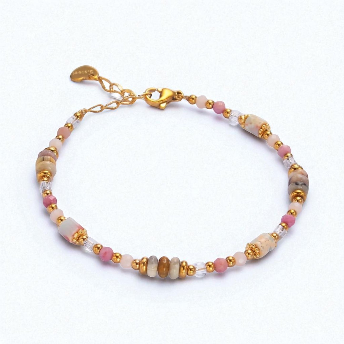 Pink Rose Quartz Beaded Bracelet