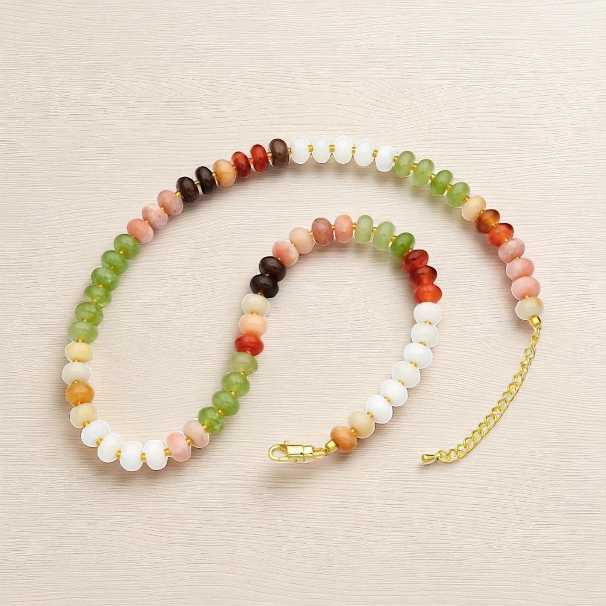 Gradient Earth Tone Gem Necklace