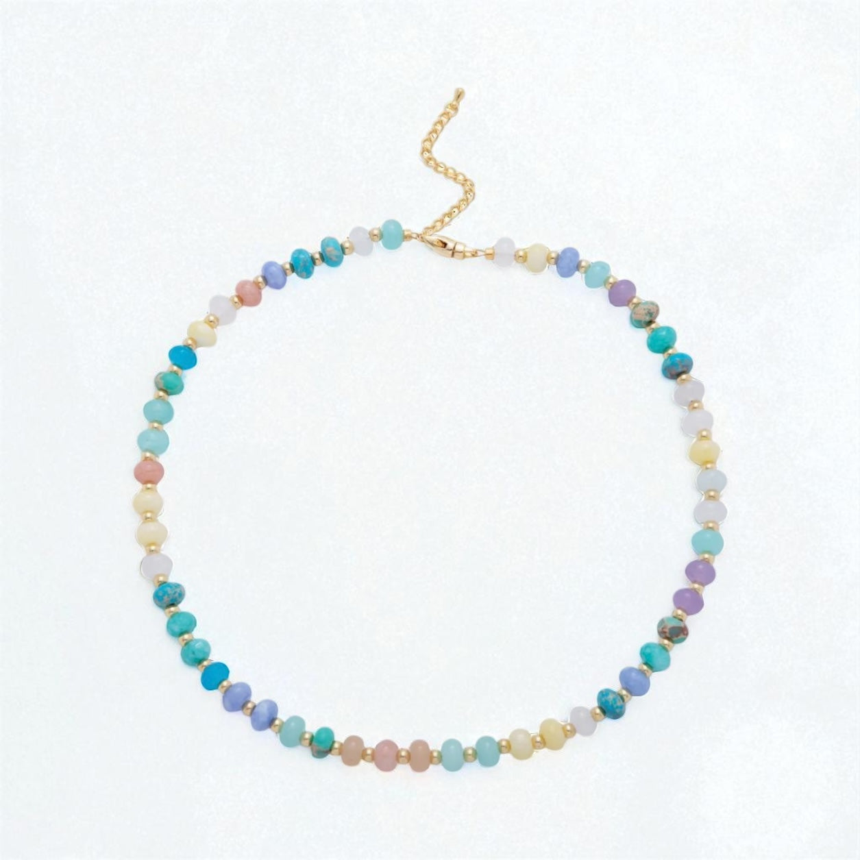Splashed Earth And Sky Beaded Necklace
