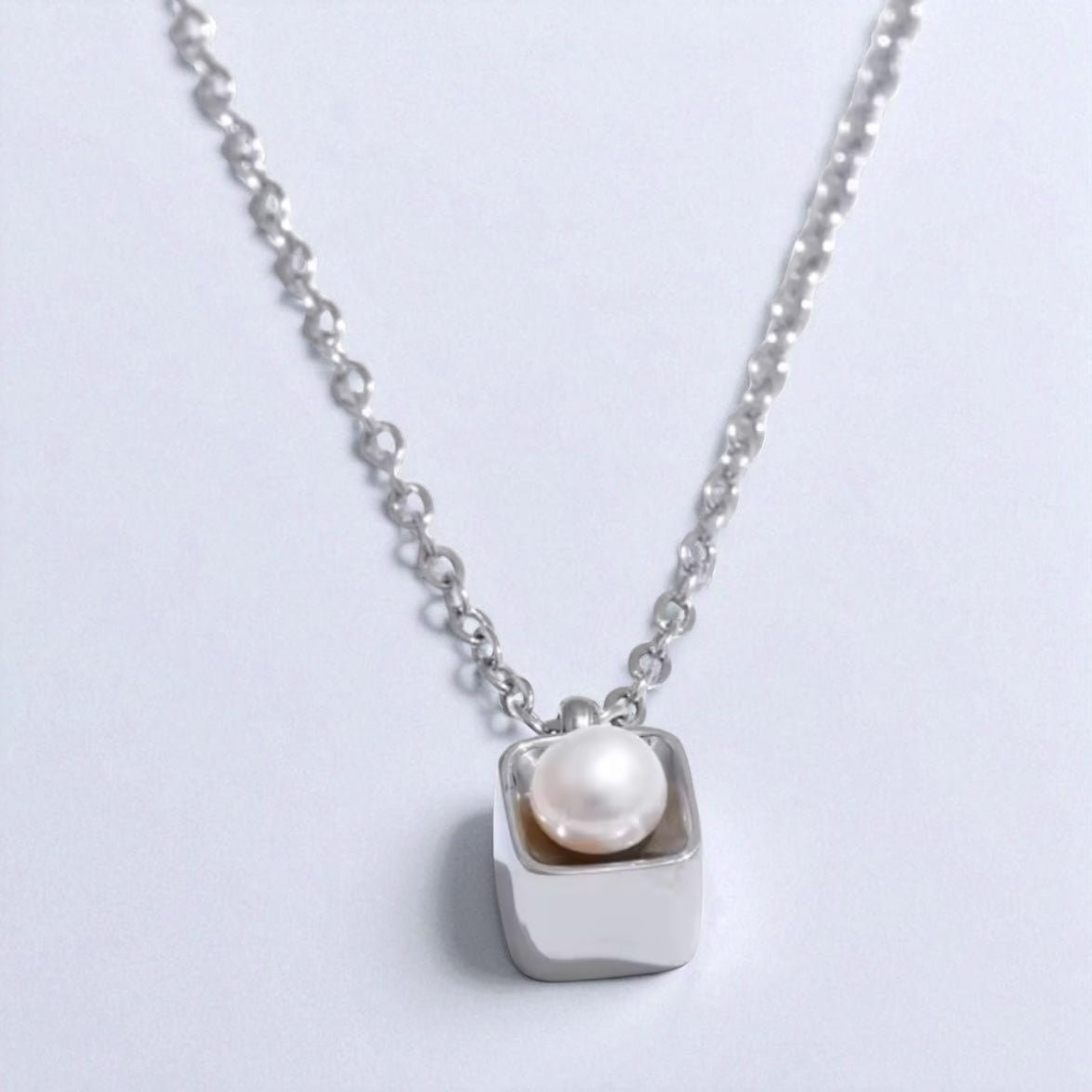 Natural Pearl Square Pendant
