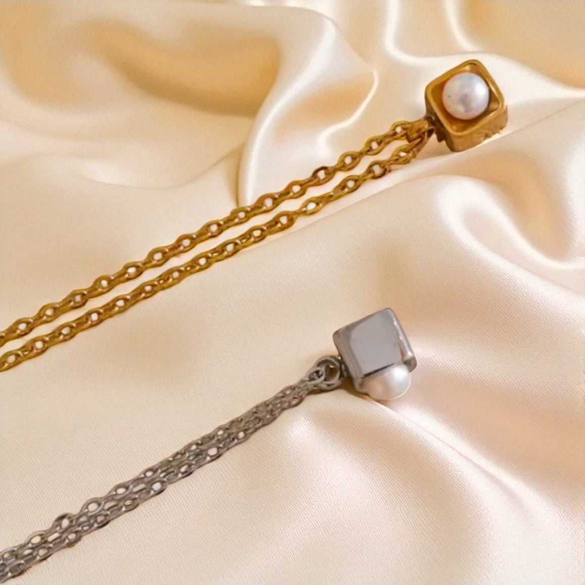 Natural Pearl Square Pendant