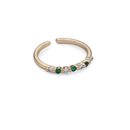 Luxe Emerald Pave Ring