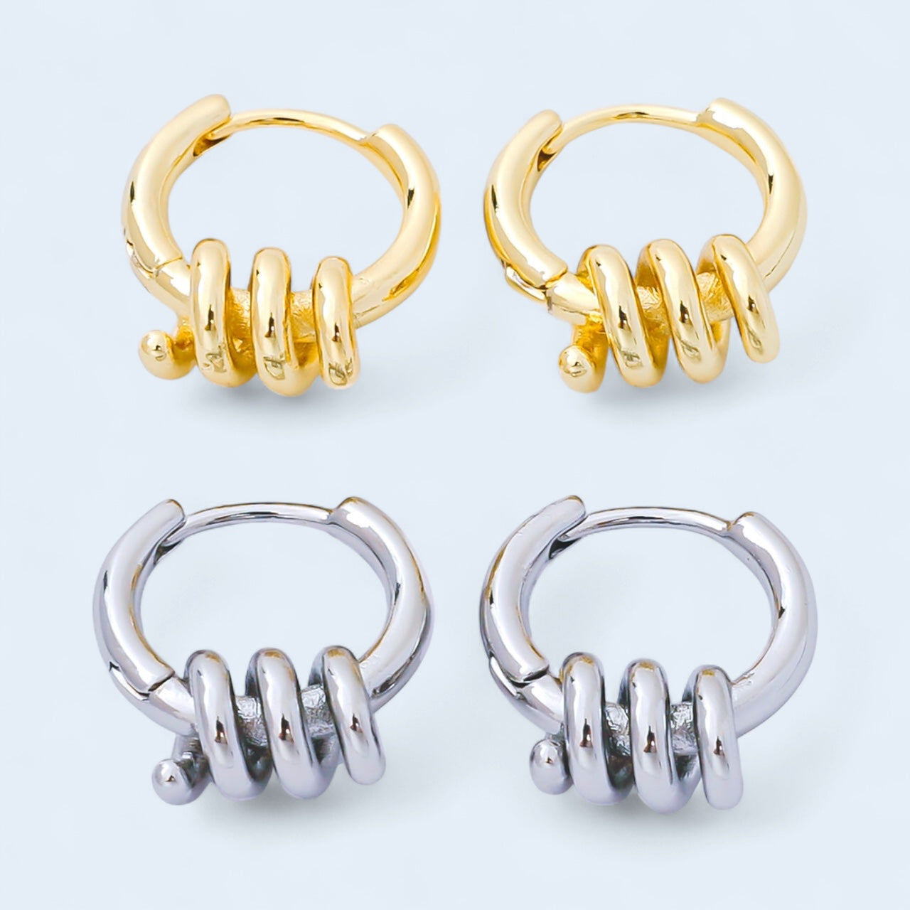 Twisted Spring Huggie Earrings